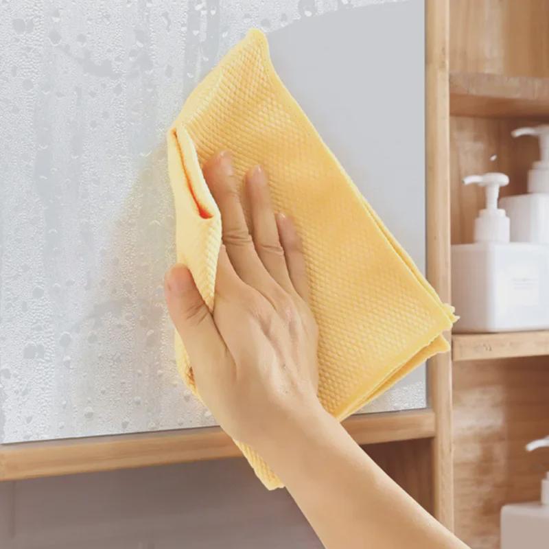 Verbessertes Verdicktes Fischschuppentuch: Saugfähige, fusselfreie Mikrofaser für streifenfreie Spiegelreinigung