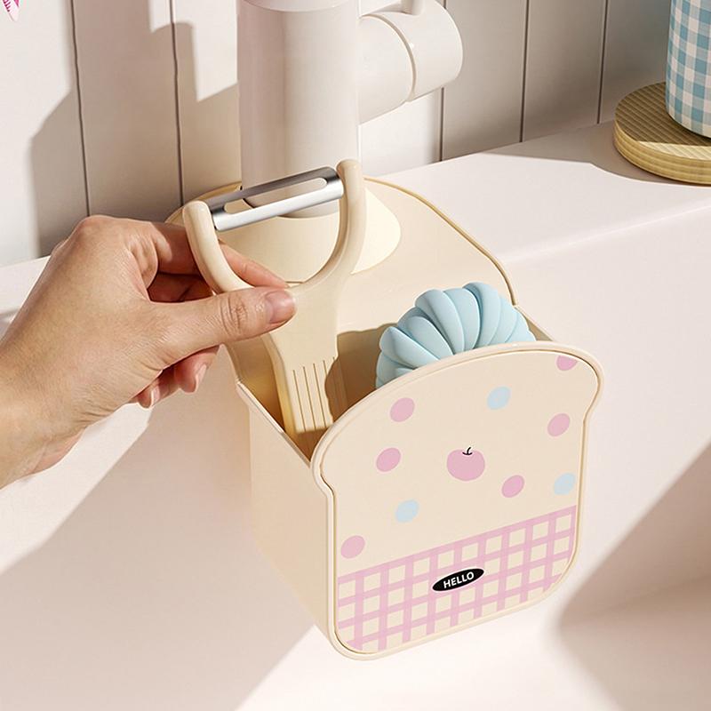 Portable Macaron Sink Drain Basket Hanging Detachable Sink Storage Rack Toast Shape Kitchen Sink Filter Basket Kitchen Supplies