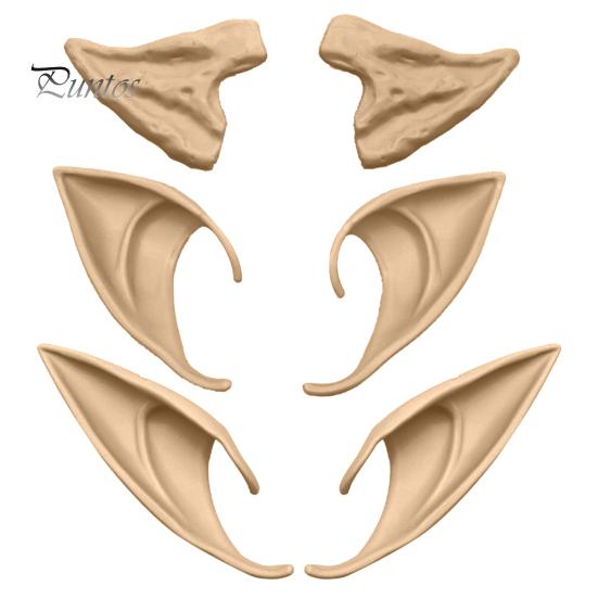 3 Pairs Rubber Elf Ears 10cm 12cm Role-Playing Decorative Ears Cosplay Fairy Pixie Soft Pointed Tips Anime Party Dress Up Costume Makeup Accessories