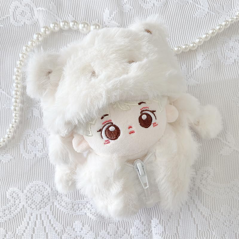 Fluffy Bear Costume for Plush Toys, 10cm, White, [Used]