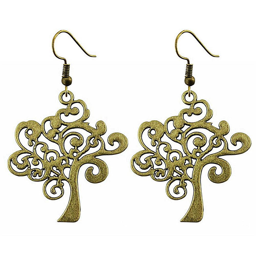 Tree Of Life Dangle Earrings Openwork Nature Boho Style Drop Jewelry For Female