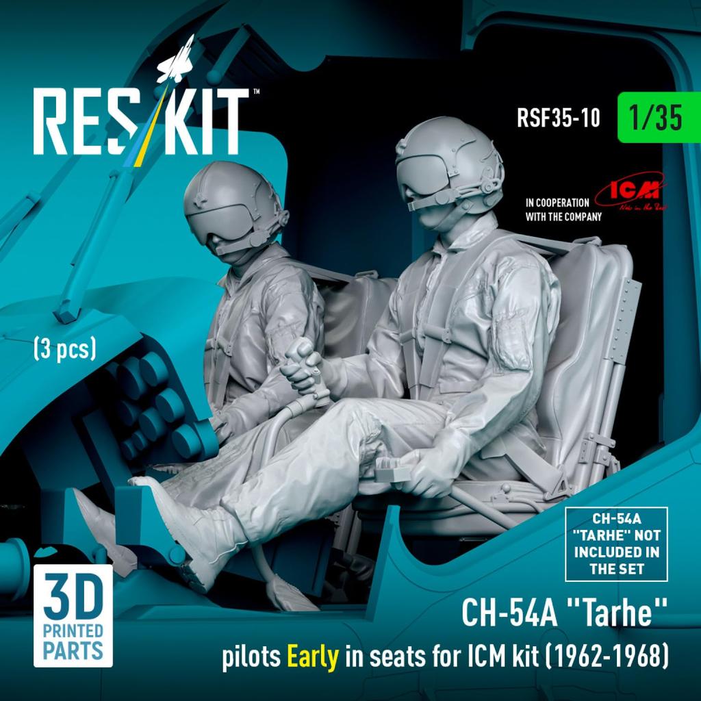 Reskit Tarhe Crew Early Set Plastic Model Parts 1/35 CH-54A w/Seat 1962-1968 3-piece (for ICM) RSKF35-0010 (Airplane)