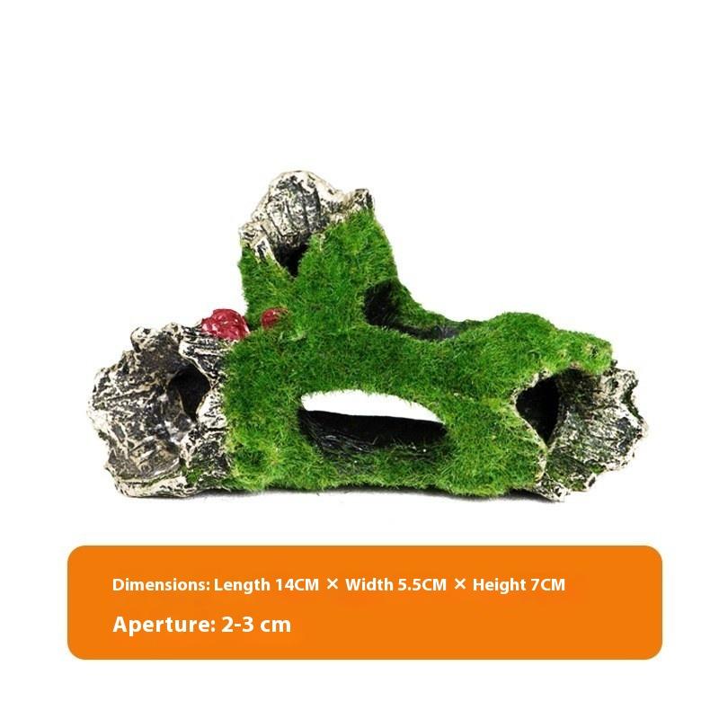 Resin Fish Shrimp Breeding Hiding Cave Ornaments Simulation Moss Tree Roots Dry Wood Fish Tank Aquarium Decoration Accessories