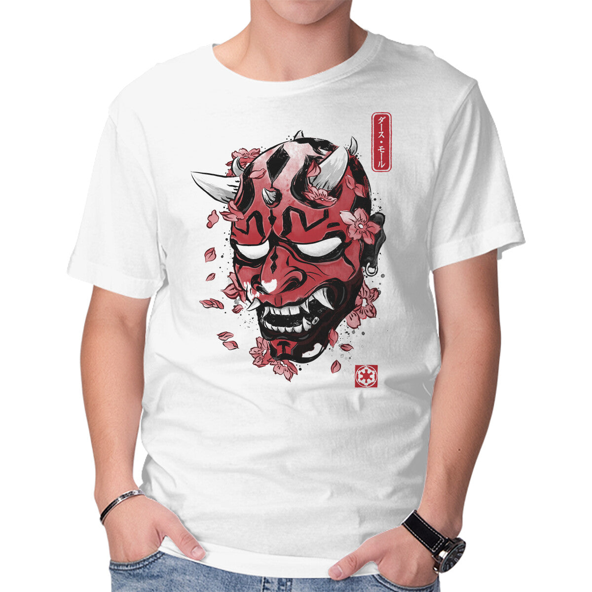 Unisex Crew Neck T-Shirt Darth Oni Graphic Short Sleeve Casual Tee XS