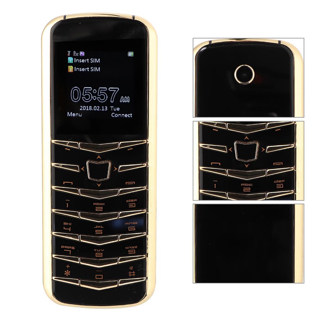 V03 Dual SIM Metal Mirror Small Screen Mobile Phone Mini Cell Phone