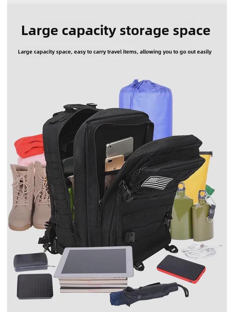 Men's Large-Capacity Waterproof Tactical Backpack for Outdoor Sports & Hiking