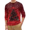 Men's Fashion Printed Round Neck Long Sleeve Bottoming Shirt Top