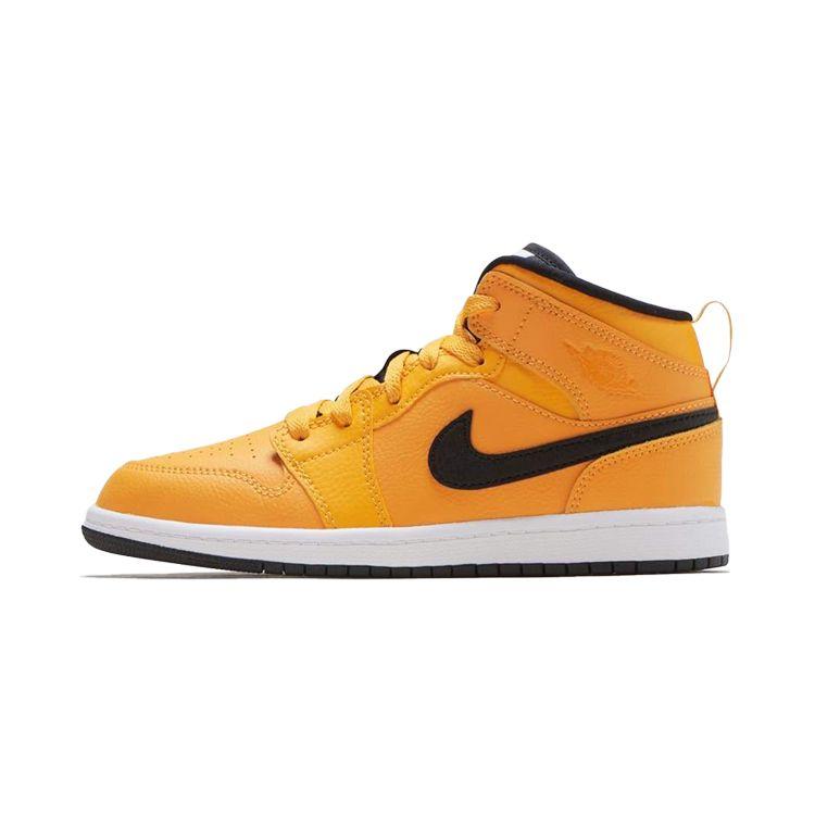 

Кроссовки Air Jordan 1 Mid PS University Gold Kids Черно-Белые 640734-700