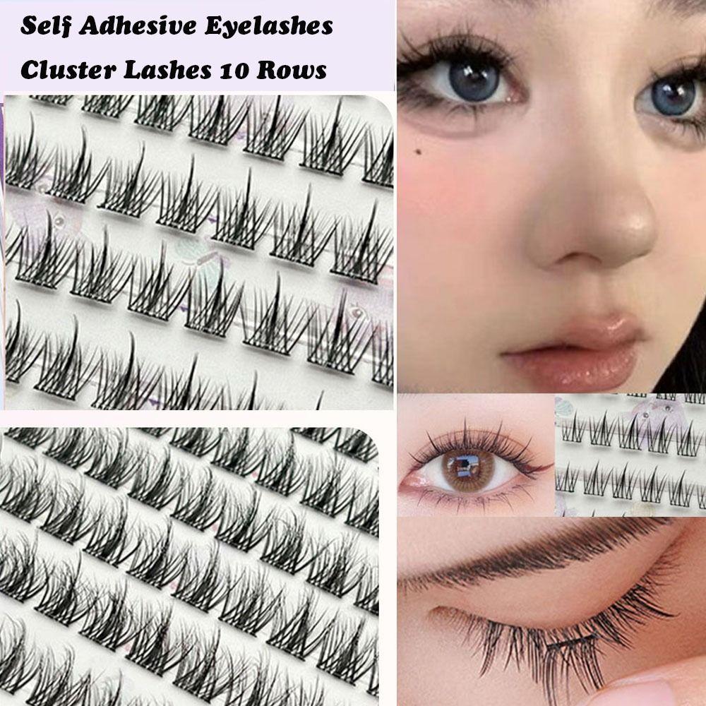 10 Rows Self Adhesive Eyelashes No Glue Individual Lashes New Self Adhesive Lashes
