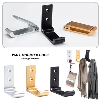 Heavy-Duty Aluminum Alloy Folding Hook Expandable Wall Mounted Hook Concealed Robe Hook  Kitchen