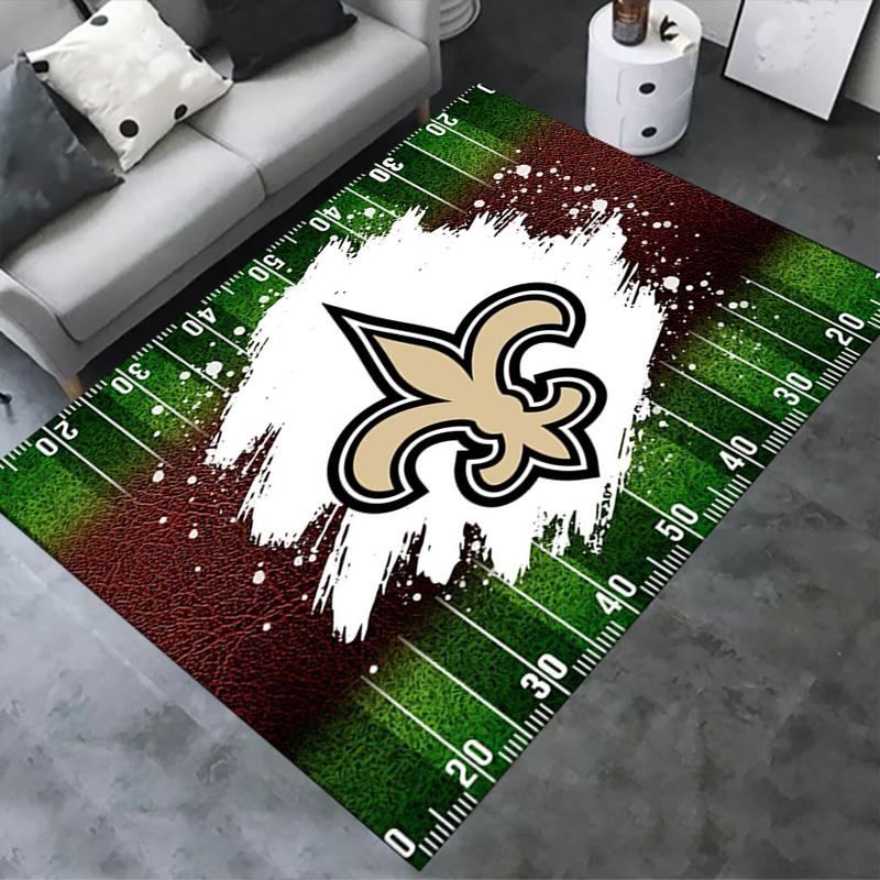 New Orleans Saints Logo Teppich für Wohnzimmer Schlafzimmer Zuhause Sofadekoration, Kinderspiel rutschfeste Bodenmatte