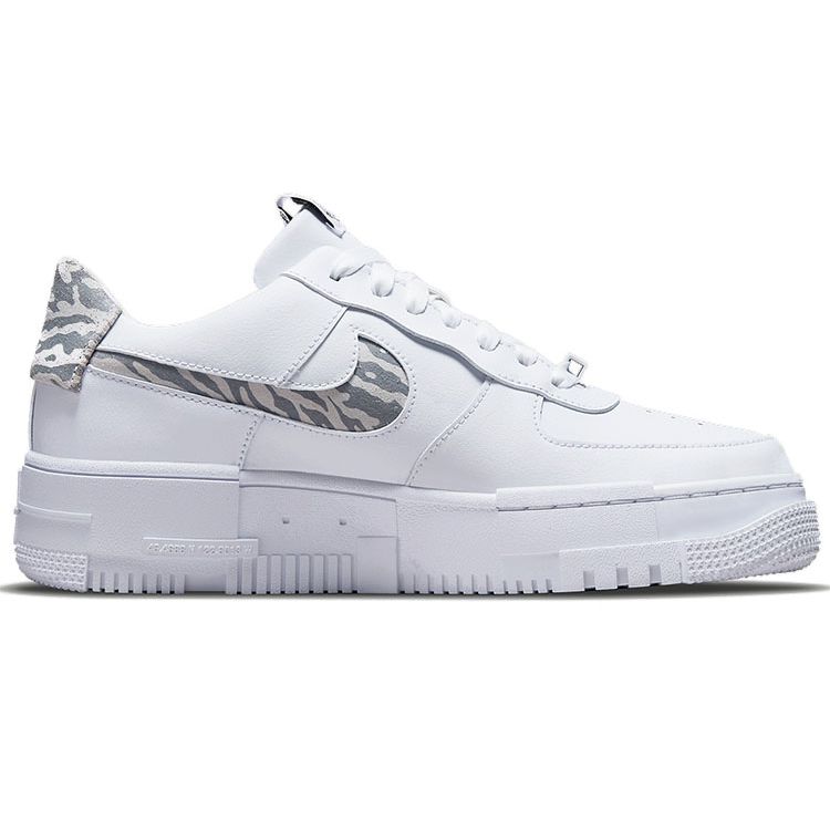 Nike Air Force 1 Pixel SE Zebra Damen Sneakers Weiß Partikel-Grau Gipfel-Weiß DH9632-100
