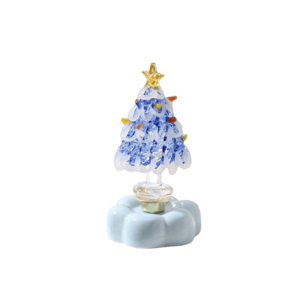 Miniature Christmas Tree Ornament Handcrafted Glass Sculpture  Living Room Decoration