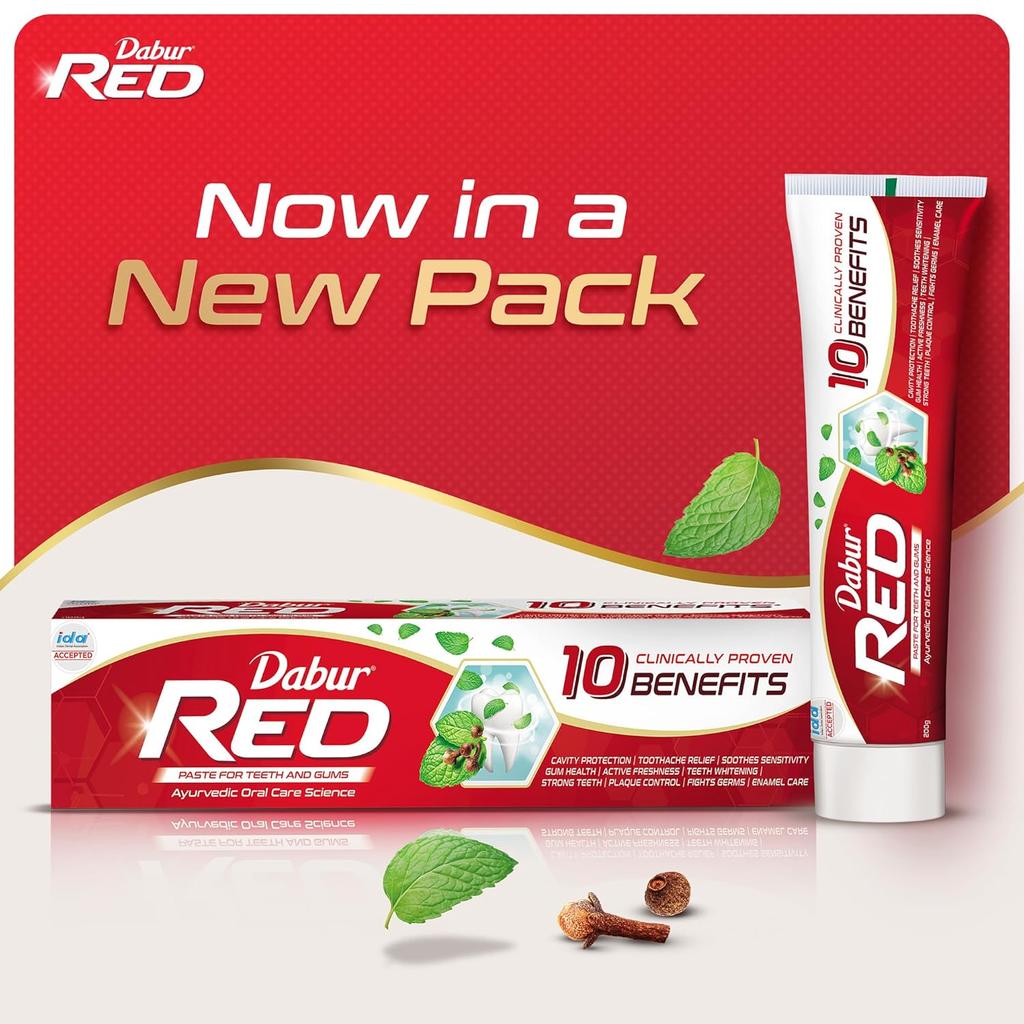 Dabur Red Ayurvedic Toothpaste 400g Pack Of 1 Herbal Paste For Fresh Breath Cavity Care Plaque Removal Gum Health And Oral Hygiene