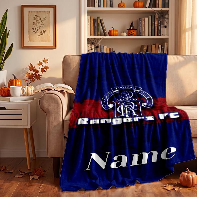 Rangers Fc Custom Flannel Blankets Soft Warm Cozy Throws for Home Decor Holiday Gifts