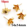 6-10pcs Brass Metal Flower Studs Earrings Pins DIY Earrings Stud Hooks Jewelry Making Accessories Findings