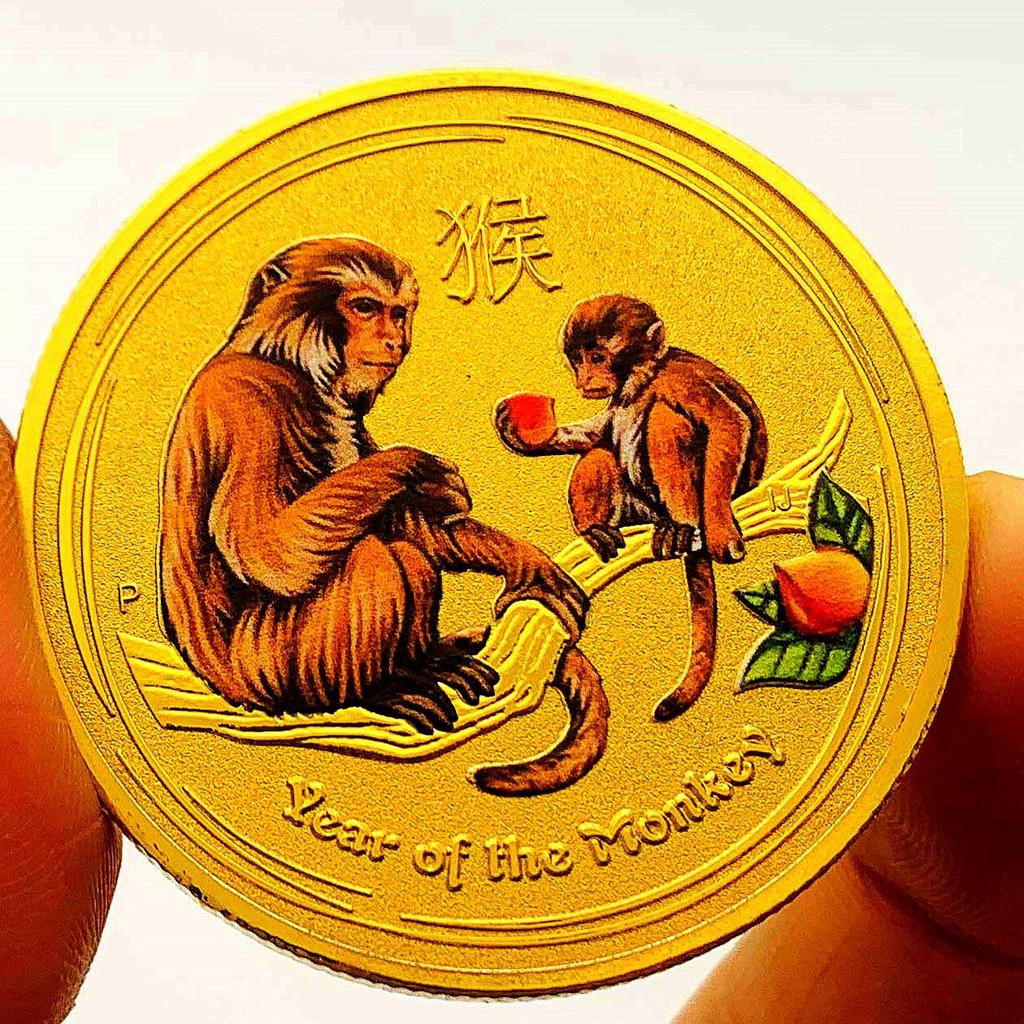 Australia coin, the Chinese zodiac, the the Year of the Loong, gilding, color printing commemorative medals, playing craft, decorations