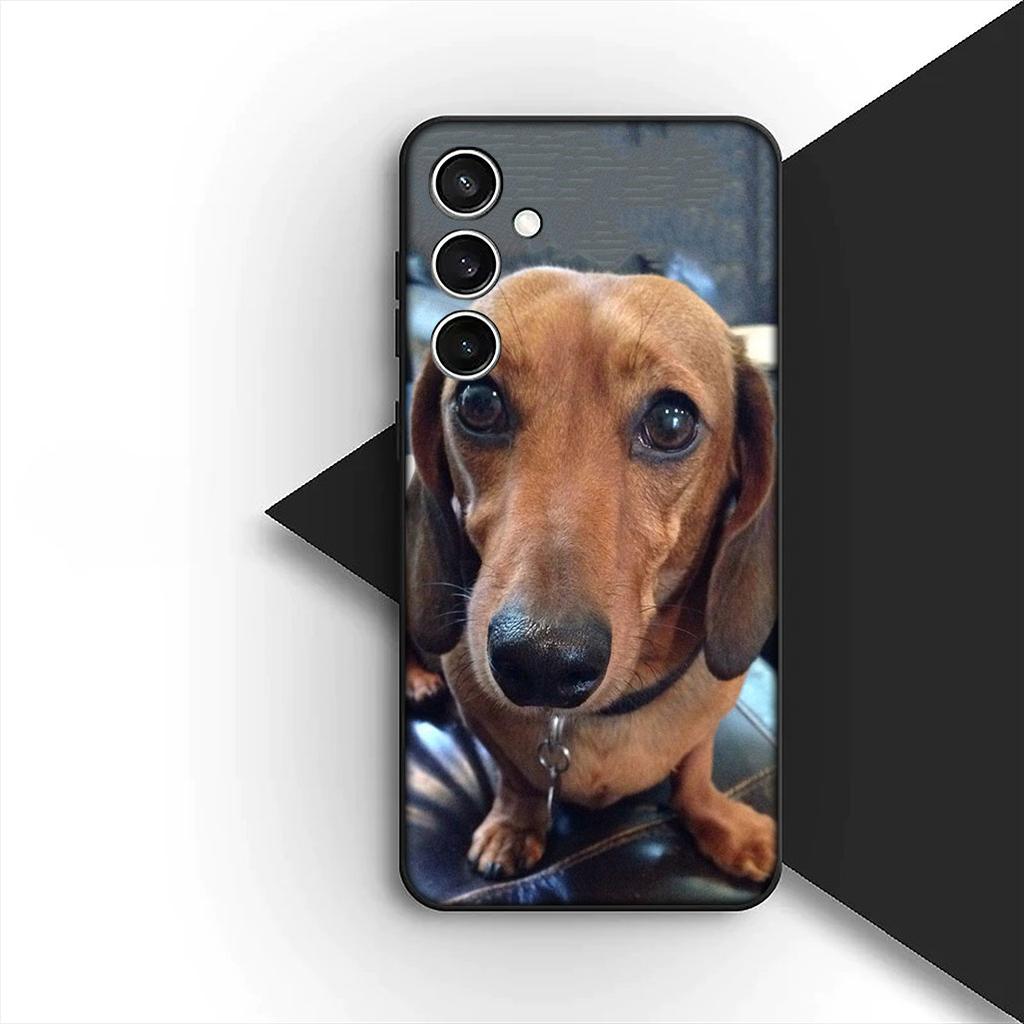 Cover for Samsung Galaxy S24 S25 S23 FE Ultra Plus S7 Edge S25+ S23+ A56 5G Casing Silicone Phone Case Wallpaper Dachshund Dog