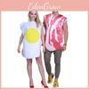 Halloween Eggs Bacon Couple Costume Set With Composite Material For Cosplay And Stage Performance