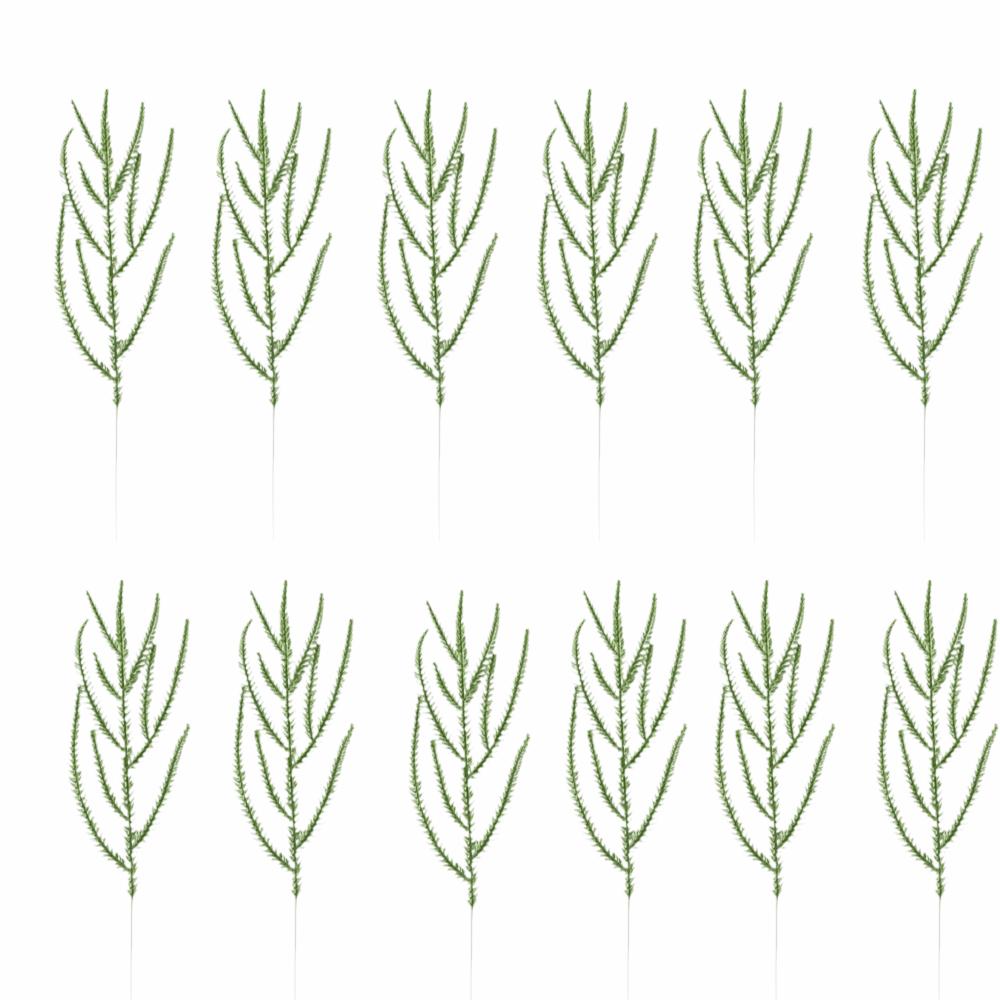 12pcs Plastic Plant Artificial Pine Branches Flower Arrangement Accessories  Home Decoration