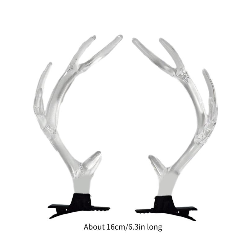 Y2k 90s Aesthetic Christmas Antler Hairpin for Woman Cute Ponytail Hair Clip