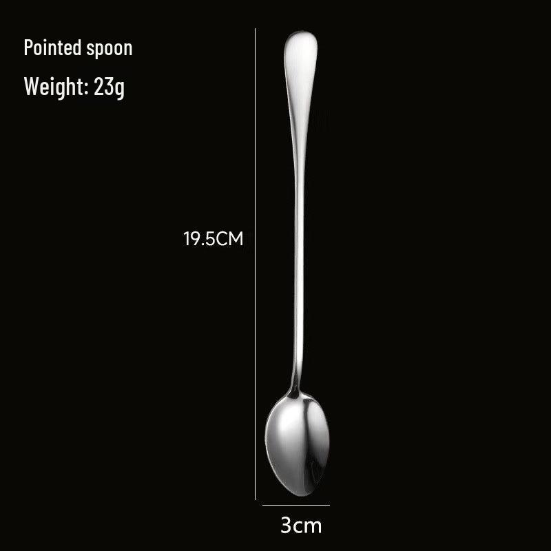 Stainless Steel Long Handle Spoon for Milk Tea, Honey, Ice, Coffee, Dessert, and Seasoning