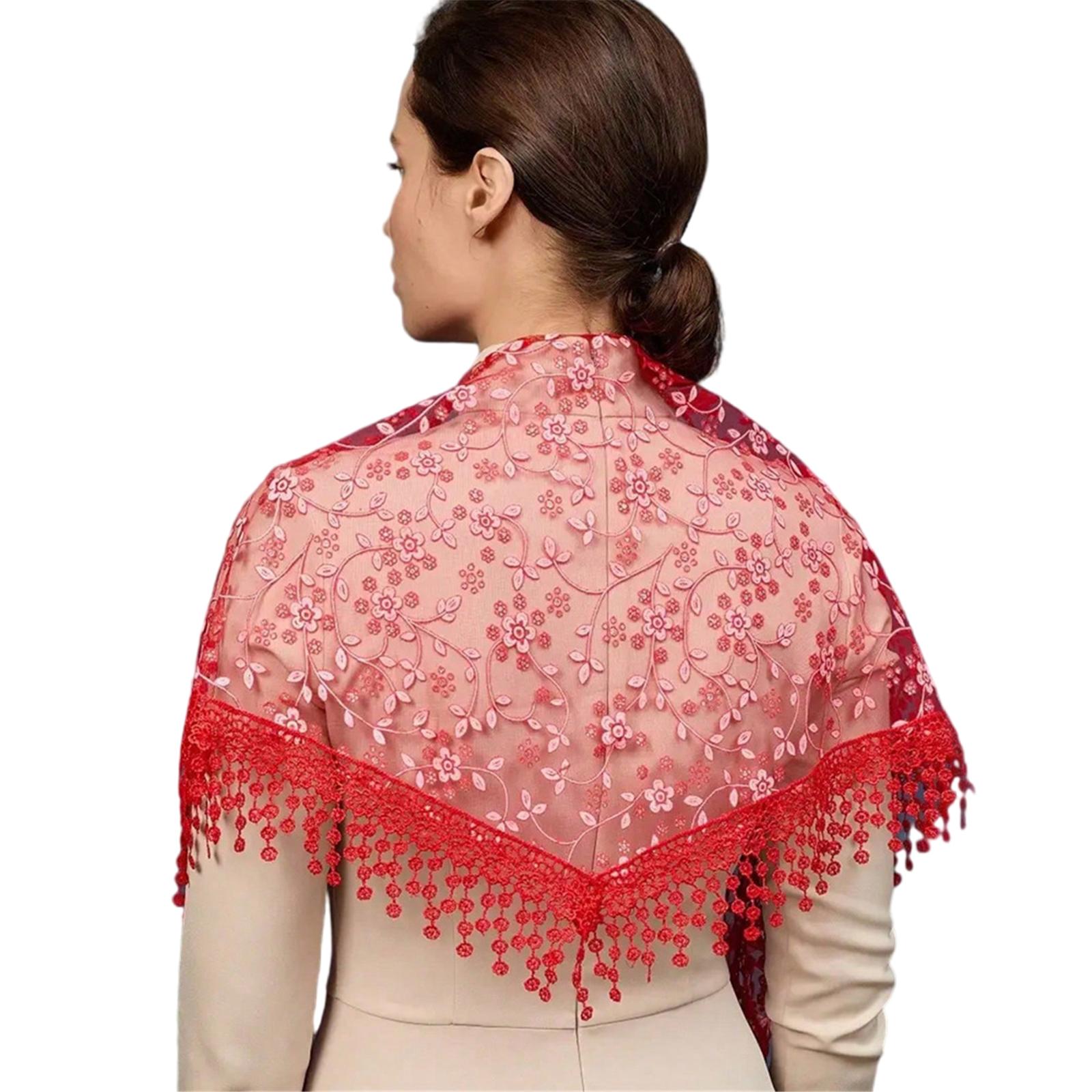 

Seethrough Lace Flower Head Scarf Triangle Headwrap Bandanas for Women Daily and Casual Wear Music Festival Headpiece 1