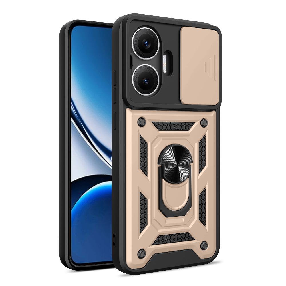 Capa For POCO F7 Case Armor Slide Camera Lens Protection Back Cover for Xiaomi POCO F7 Ring Stand Shockproof Funda