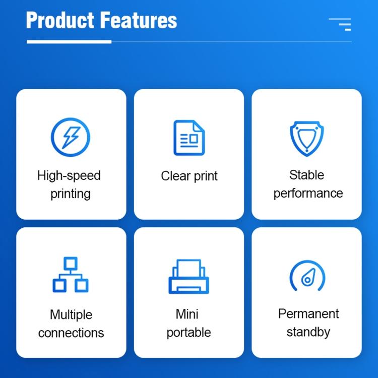 5811DD 58mm Bluetooth 4.0 Portable Thermal Bluetooth Receipt Printer, UK Plug