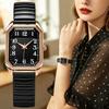 Business Einfach Beliebt Elastisches Armband Legierung Rechteckig Damen Damen Quarzuhren
