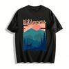 Wilderness Mountain Deer Print Casual Outdoor Breathable T-Shirt Pure Cotton T-shirt