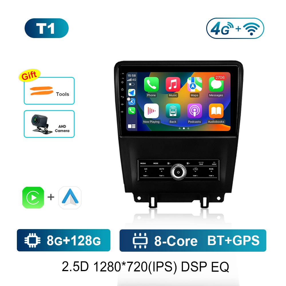 Carplay Car Radio Multimedia Player 10 Inch for Ford Mustang 2009 - 2014 Android System Bluetooth Navi GPS QLED Screen WiFi 4G