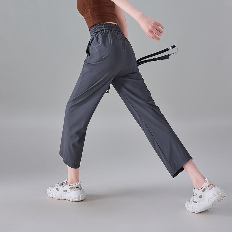 Elastic and comfortable sports casual pants for women in summer 2025, thin, fashionable, loose, versatile, slimming straight leg pants