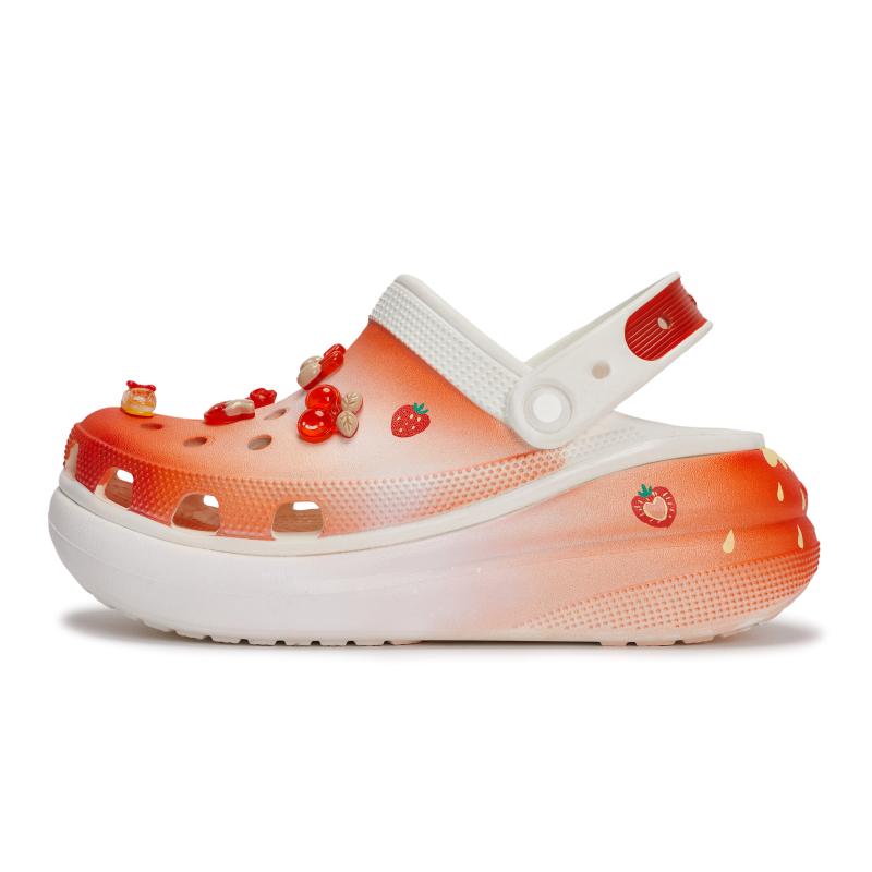 

Crocs Crush Clog REGO Хот-дог Клубничный фадж Энергичность Съемные аксессуары Обувь с отверстиями Унисекс Кость Белый Красный 39-40