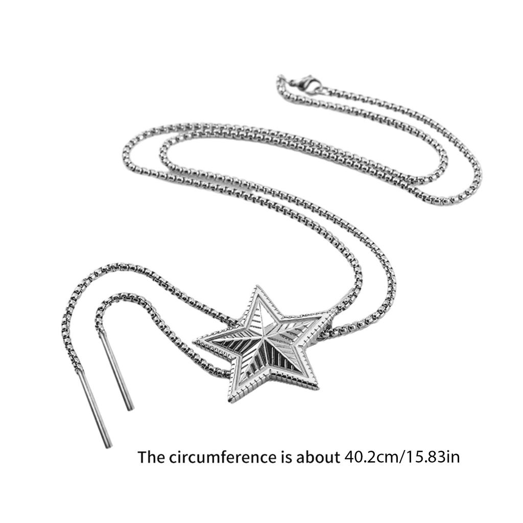 Pendentif Bolo Tie Étoile Collier Élégant Influenceurs Même Collier Choker Élégant avec Lariat Étoile Blingbling
