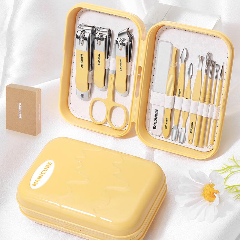 Portable 13PCS Nail Clipper Kit Stainless Steel Nail Trimmer Set for Home,Nail Trimming Tools Nail File Earpick Cuticle Nipper