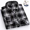 Herbst Dickes Flanellhemd Karomuster Hemden Standard-Passform Für Herren Langarm Reine Baumwolle Mode Einzelnes Aufgesetztes Taschendesign Jung