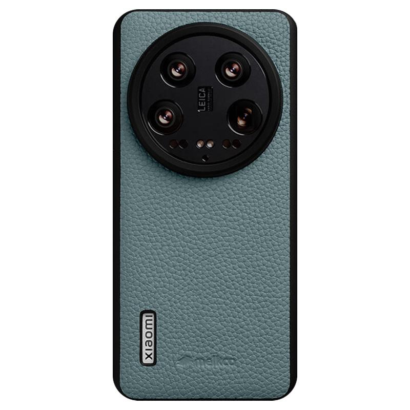 MELKCO Etui na Xiaomi 14 Ultra Pokryte Skórą Naturalną PC Pokrowiec na Telefon