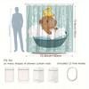 1pc Fun Animal Theme Shower Curtain Cute Hippo And Duck Bubble Shape Fresh Watercolor Style Vivid Pattern Add Unique Charm to Ba