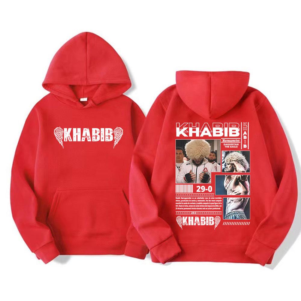 Khabib Nurmagomedov Fighting Graphic Hoodies Men's Clothing Harajuku Retro Long Sleeve Oversized Sweatshirt