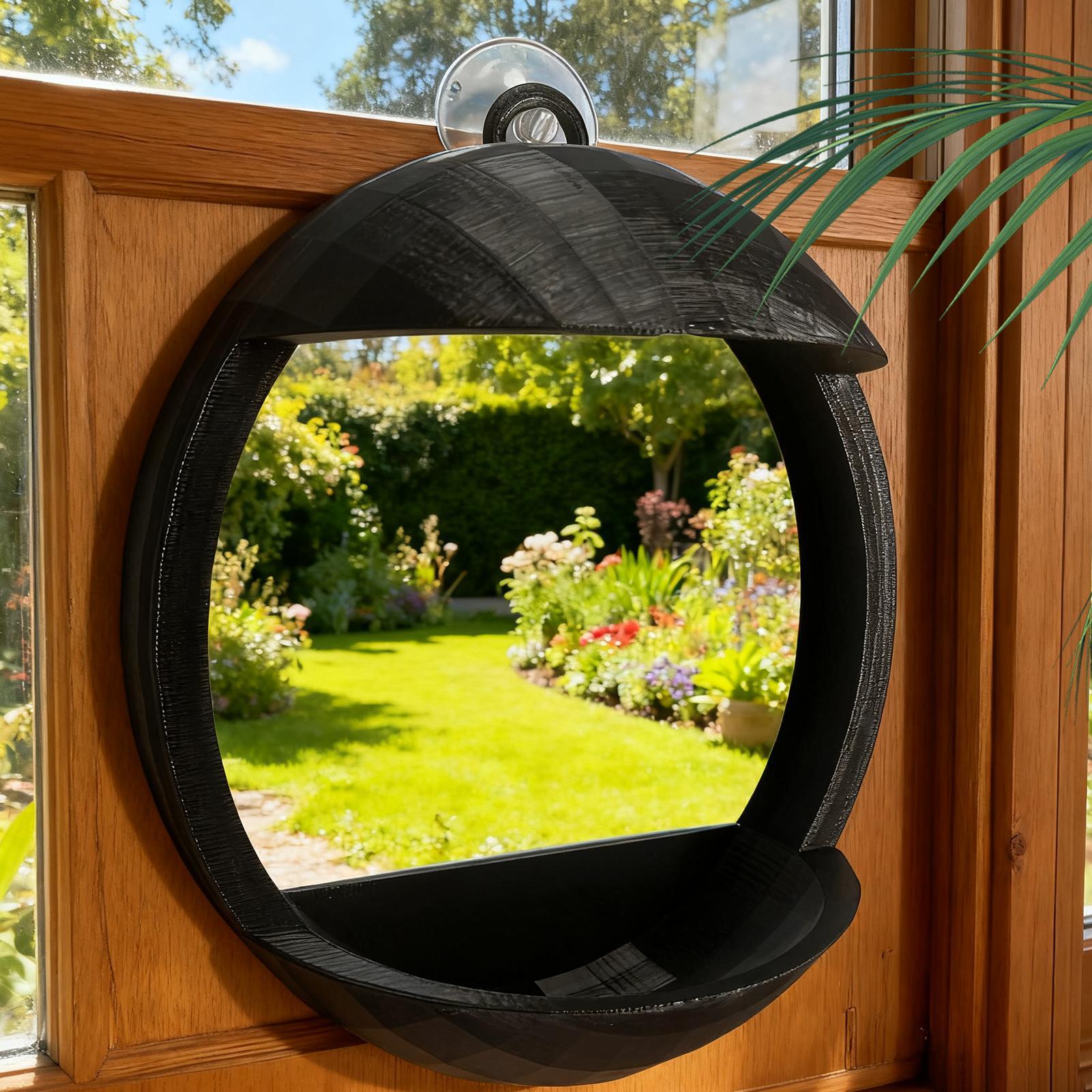 Window Bird Feeder Open 3D Printed Birding Supplies with Strong Suction Cup Wild Bird Feeders for Food Water On Patio Watching
