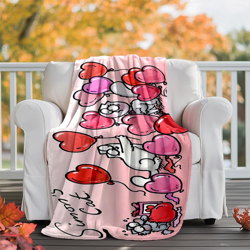 Simon's cat Flannel Blanket Soft Warm All-Season Throw, Design for Camping, Car Travel, Hiking Sofa, Bed, Office Perfect Gift for Parties