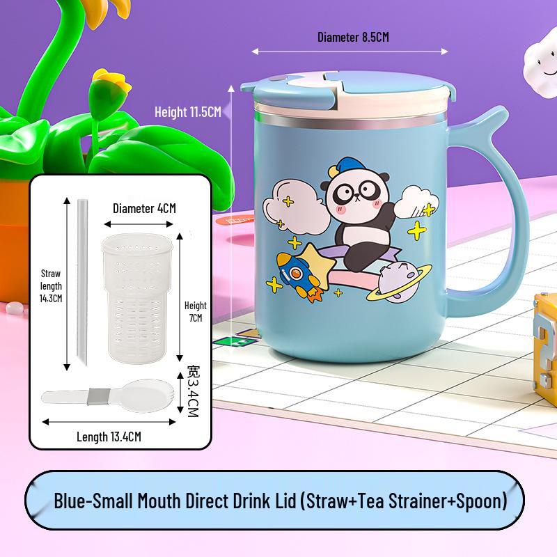Beerus Double-Layer Insulated Mug with Lid and Tea Infuser - Leak and Dust Proof Office Cup