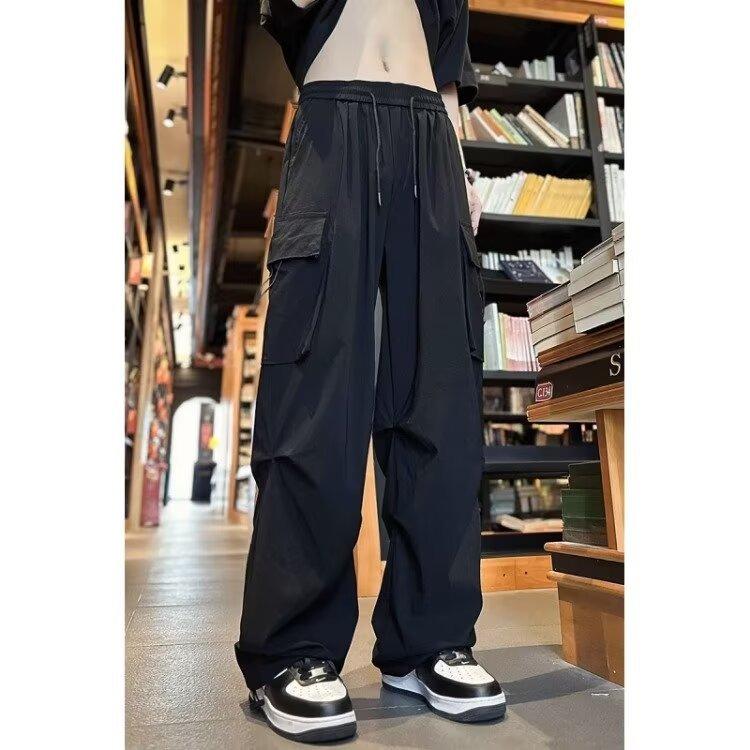 Pants Men's High Street Trend Brand Loose Straight Overalls American Sports Casual Charge Pants