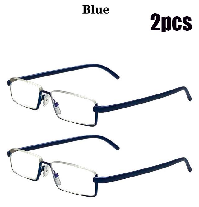 IENJOY TR90 Reading Glasses Anti-Blue Light Reading Glasses Men Half Frame Prescription Eyeglasses Male Eyewear With Case1.0-4.0