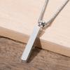 Vnox Stylish Rectangle Bar Men Pendant Necklace,Classic Stainless Steel Box Chain Neck Collar for Male Jewelry Gift
