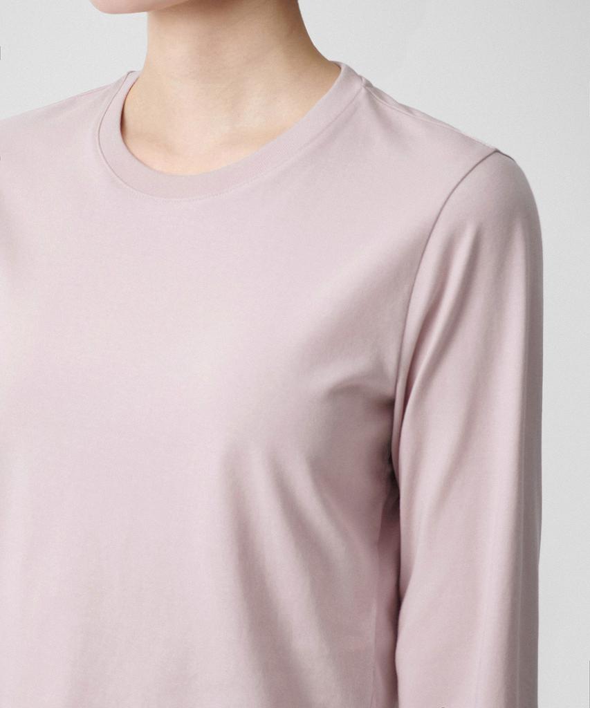 MUSINSA STANDARD WOMAN [Cooltandard] Women'S Crew Neck Crop Long Sleeve T-Shirt [Desert Pink]