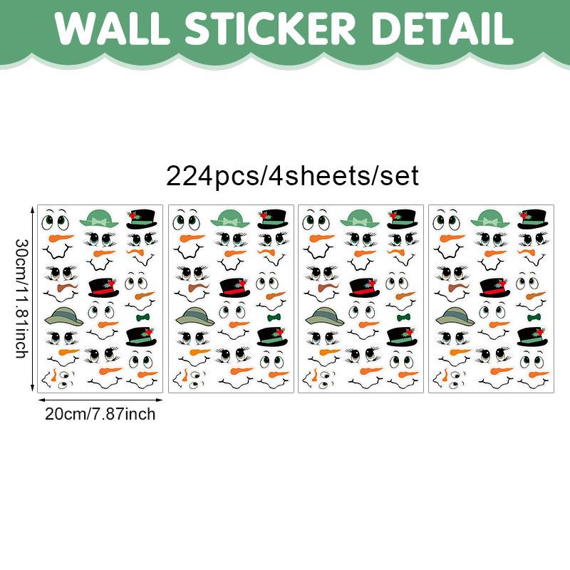 Wall Sticker Christmas Wall Sticker Emoji Sticker Cute Cartoon Snowman Refrigerator Sticker Window Sticker Cup Sticker Wallpaper
