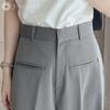 J-Scott Women's Wide-Leg Pants, High-Waisted, Long Legs, Faux Pockets, Center Line, Neat Look, Gray, JS168-GY-S (Limited Stock)
