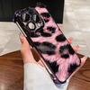 Pink Leopard Print Plating Phone Case for Oppo Realme C85 15T C71 C75 C55 C53 C30 C35 C33 C21 14 13 12 Pro Plus 4G 5G Anti-Fall